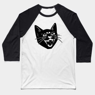 Hissing cat Mask Baseball T-Shirt